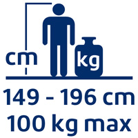 Height 149 to 196 cm | Weight up to 100 kg