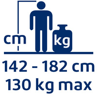 Height 142 to 182 cm | Weight up to 130 kg